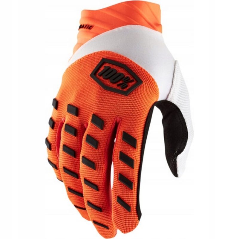 100% MOTOCROSS/ENDURO Airmatic Gloves - Fluo Orange/White/Black