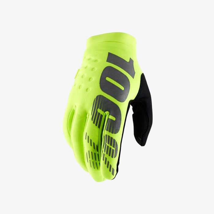 100 PROCENT RĘKAWICE CROSS/ENDURO BRISKER SOFTSHELL KOLOR ŻÓŁTY FLUO ROZMIAR S