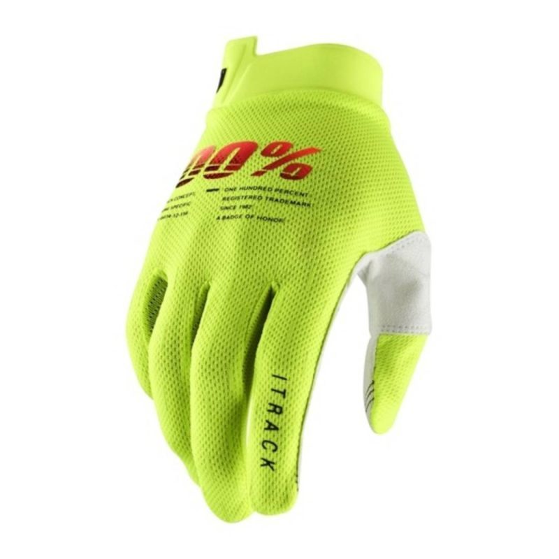 100% MOTOCROSS/ENDURO Itrack Gloves - Fluo Yellow