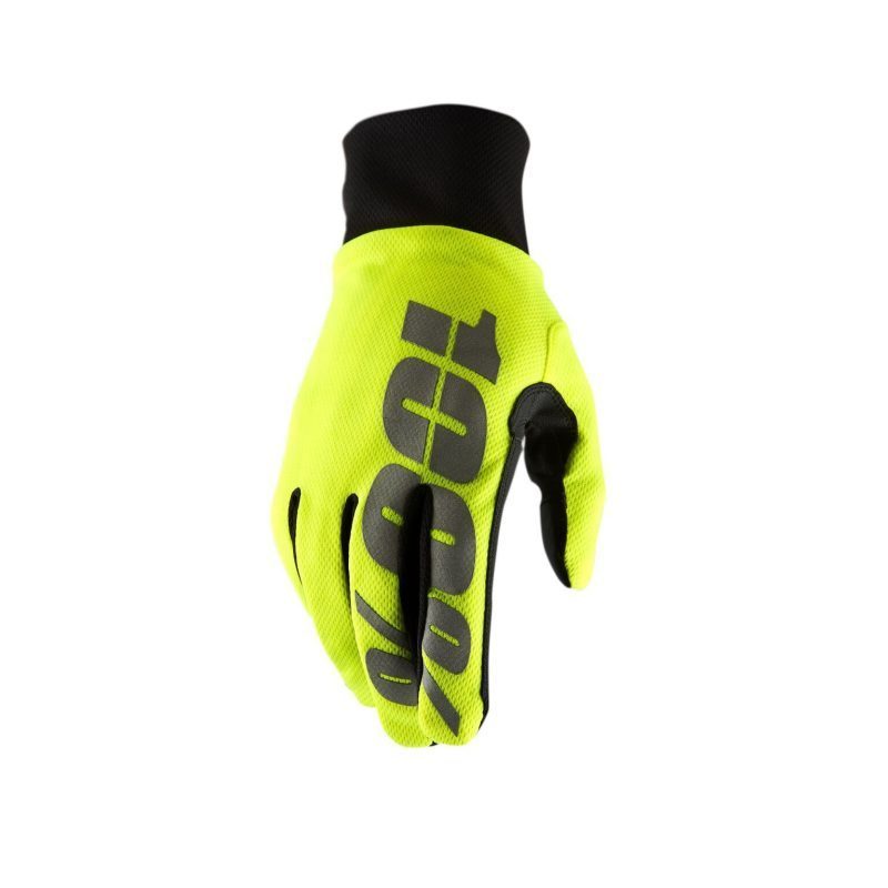 100% Winter MOTOCROSS/ENDURO Hydromatic Waterproof Gloves - Fluo Yellow