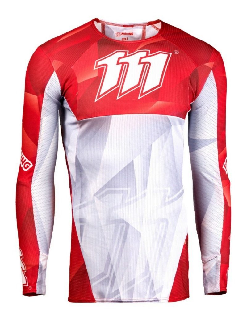 111 Racing MOTO 111.1 - Sharp Jersey - White/Red