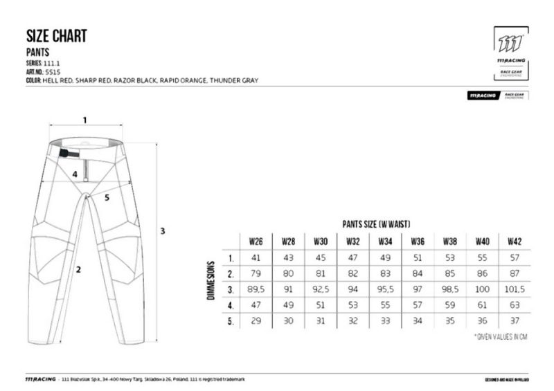 111 Racing MOTO 111.1 - Razor Pants - Black/White