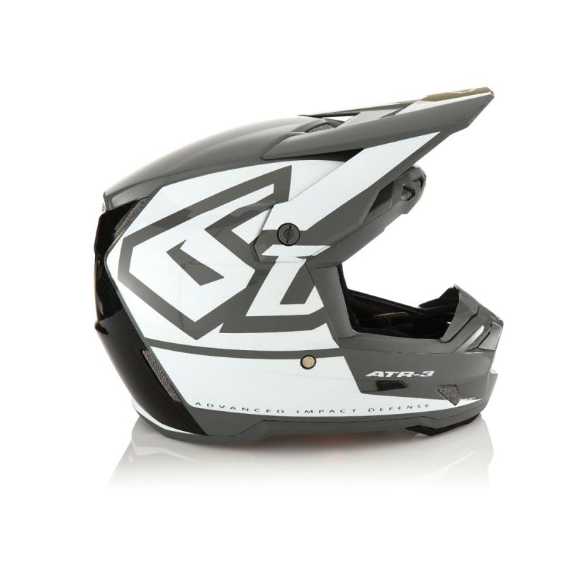 6D MOTOCROSS/ENDURO Model ATR-3 HEX Gloss Helmet Helmet - Black/Grey/White