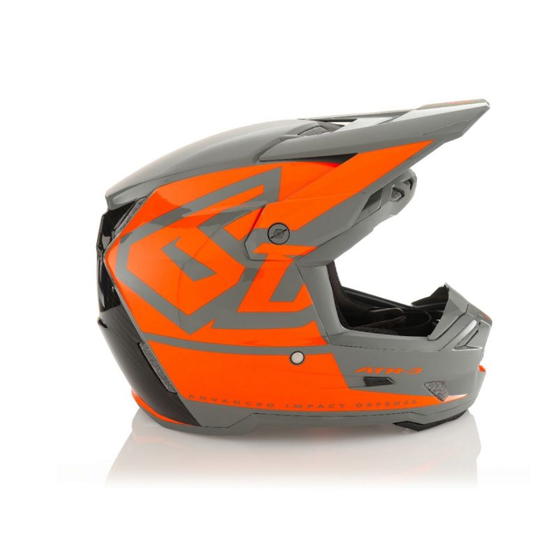 6D MOTOCROSS/ENDURO Model ATR-3 HEX Gloss Helmet Helmet - Grey/Orange/Black