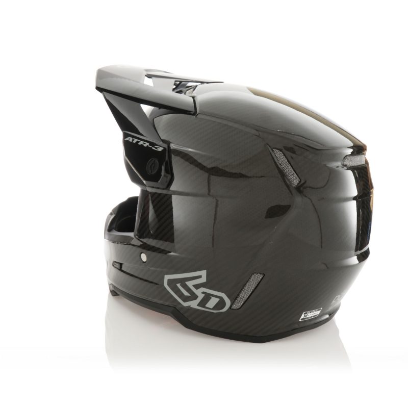 6D MOTOCROSS/ENDURO Model ATR-3 Solid Gloss Helmet Helmet - Black/Grey