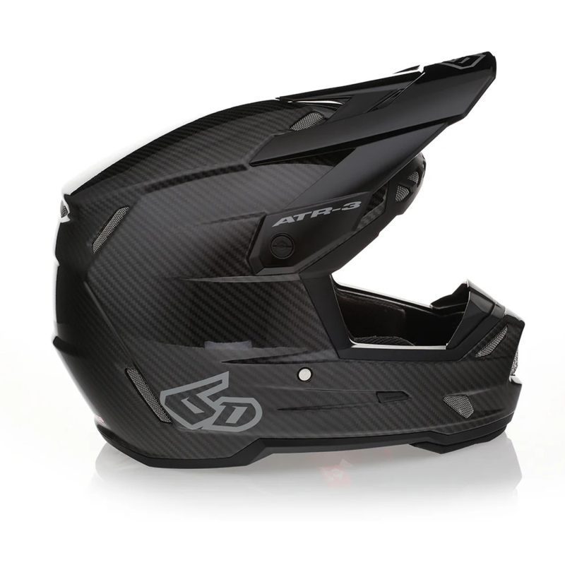 6D MOTOCROSS/ENDURO Model ATR-3 Solid Gloss Helmet Helmet - Black/Grey