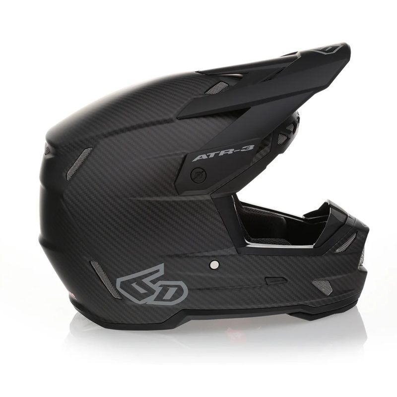 6D MOTOCROSS/ENDURO Model ATR-3 Solid Matte Black FIM FRHPHE-02 Helmet Helmet - Black/Grey