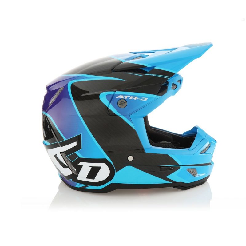 6D MOTOCROSS/ENDURO Model ATR-3 WAVE CYAN/BLUE/PURPLE Helmet Helmet - Blue/Black/Purple