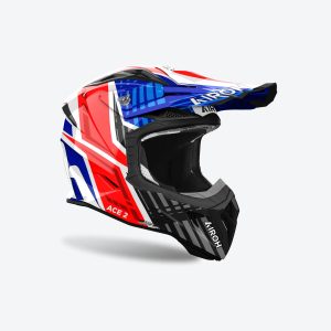 Airoh Cross / Enduro / ATV / QUAD Aviator ACE 2 Proud Helmet - White/Blue/Red