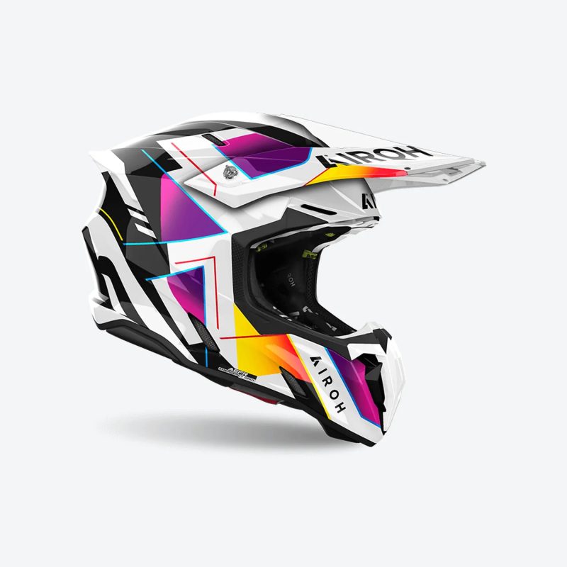 Airoh Cross / Enduro / ATV / QUAD Twist 3 Rainbow Helmet - White/Black/Yellow/Purple