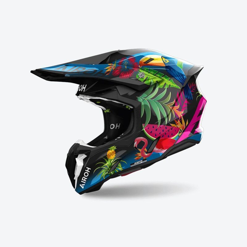 Airoh Cross / Enduro / ATV / QUAD Twist 3 Amazonia Helmet - Black/Green/Red
