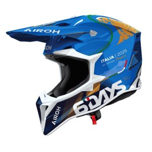 Airoh Cross / Enduro / ATV / QUAD Wraaap 6DAYS Italy 2025 Helmet - Blue/Black/White