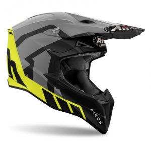Airoh Cross / Enduro / ATV / QUAD Wraaap Conquer Helmet - Fluo Yellow/Black/Matte White