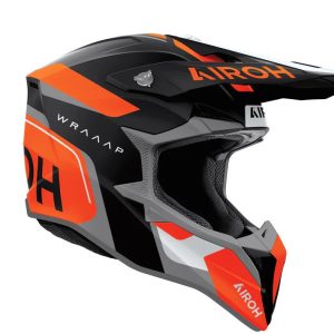 Airoh Cross / Enduro / ATV / QUAD Wraaap Conquer Helmet - Orange/Black/Matte White