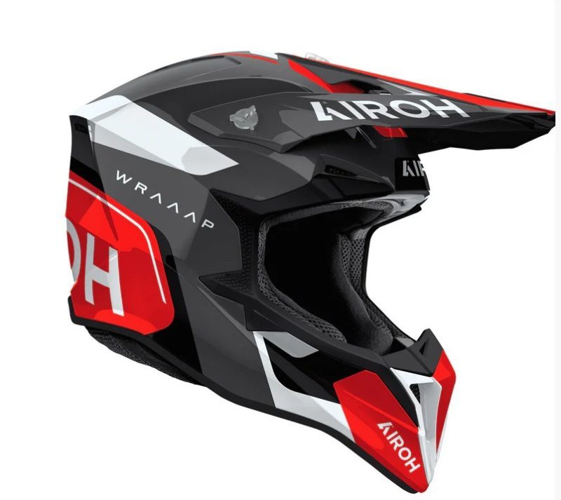 Airoh Cross / Enduro / ATV / QUAD Wraaap Conquer Helmet - Black/Red/White