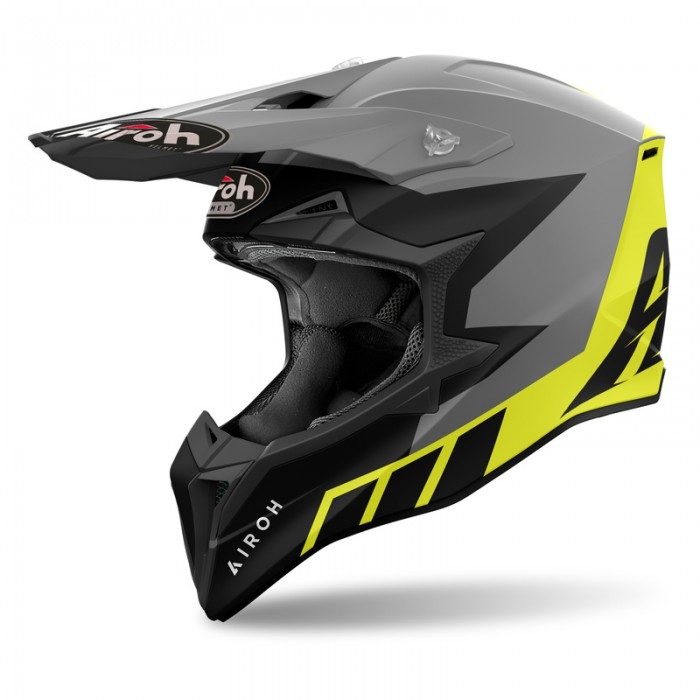 Airoh Cross / Enduro / ATV / QUAD Wraaap Conquer Helmet - Fluo Yellow/Black/Matte White