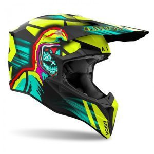Airoh Cross / Enduro / ATV / QUAD Wraaap Cyber Helmet - Fluo Yellow/Matte Green