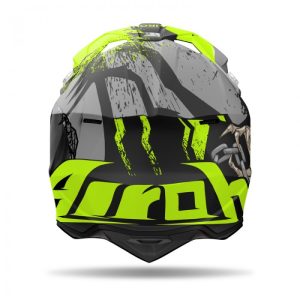 Airoh Cross / Enduro / ATV / QUAD Wraaap Darkness Helmet - Fluo Green/Black/Grey