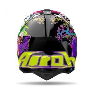 Airoh Cross / Enduro / ATV / QUAD Wraaap Music Helmet - Black/Green/Purple