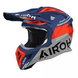 Airoh Cross / Enduro / ATV / QUAD Aviator ACE 2 FURY Cerulean Gloss Helmet - Blue/Grey/Orange