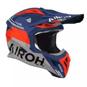 Airoh Cross / Enduro / ATV / QUAD Aviator ACE 2 FURY Cerulean Gloss Helmet - Blue/Grey/Orange