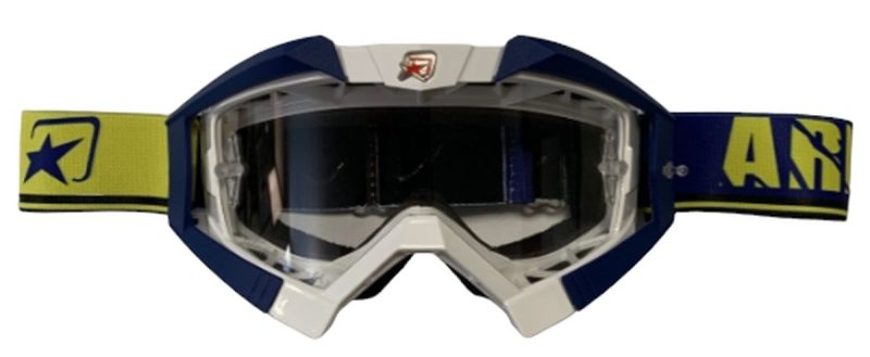 Ariete Riding Crows Basic Goggles - White/Navy/Yellow
