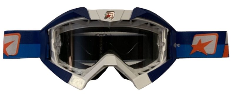 Ariete Riding Crows Basic Goggles - White/Navy/Blue