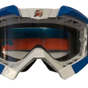 Ariete Riding Crows Basic Goggles - White/Blue/Orange