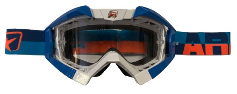 Ariete Riding Crows Basic Goggles - White/Blue/Orange