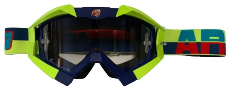 Ariete Riding Crows Basic Goggles - Navy/Fluo Yellow
