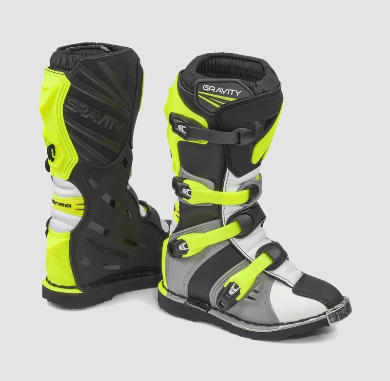 Forma OFF ROAD/CROSS Youth Gravity Boots - Grey/White/Fluo Yellow