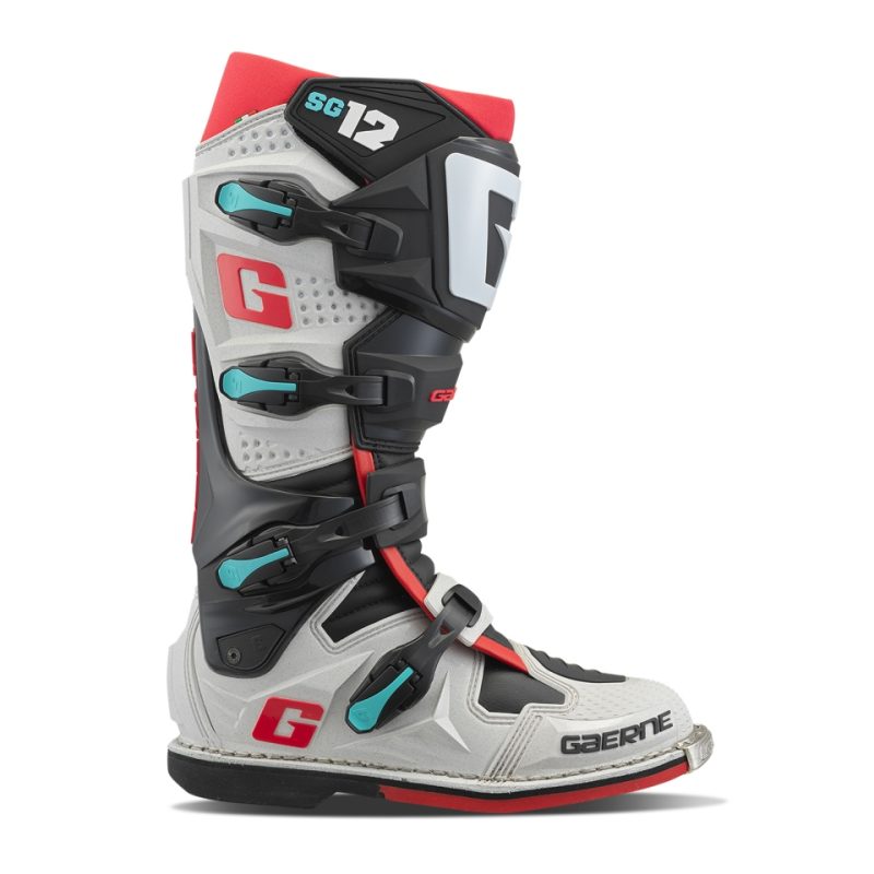 Gaerne MOTOCROSS/ENDURO Boots Model SG-12 Gravel - Grey/Red/Blue/Black