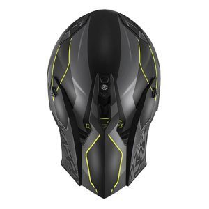Kappa KV49 EVO Chaser Cross Helmet - Black/Grey/Fluo Matte Yellow