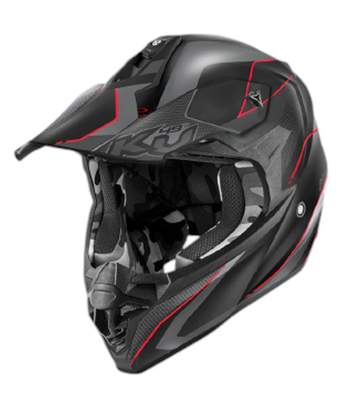 Kappa KV49 EVO Chaser Cross Helmet - Black/Grey/Matte Red