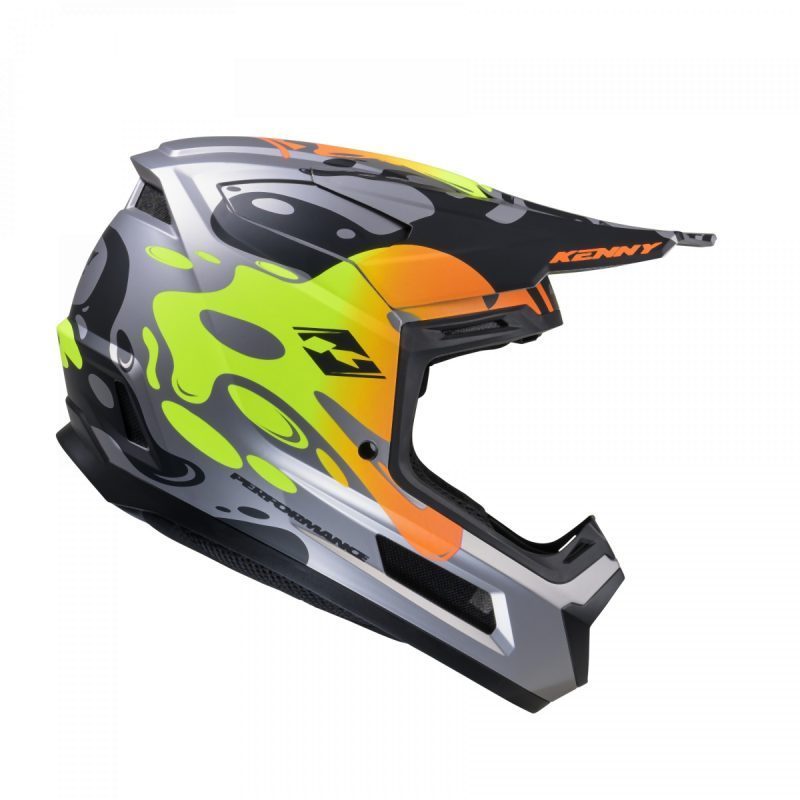 Kenny Racing MOTOCROSS/ENDURO Model Performance ERT Steel MATT Helmet - Grey/Green/Orange/Black