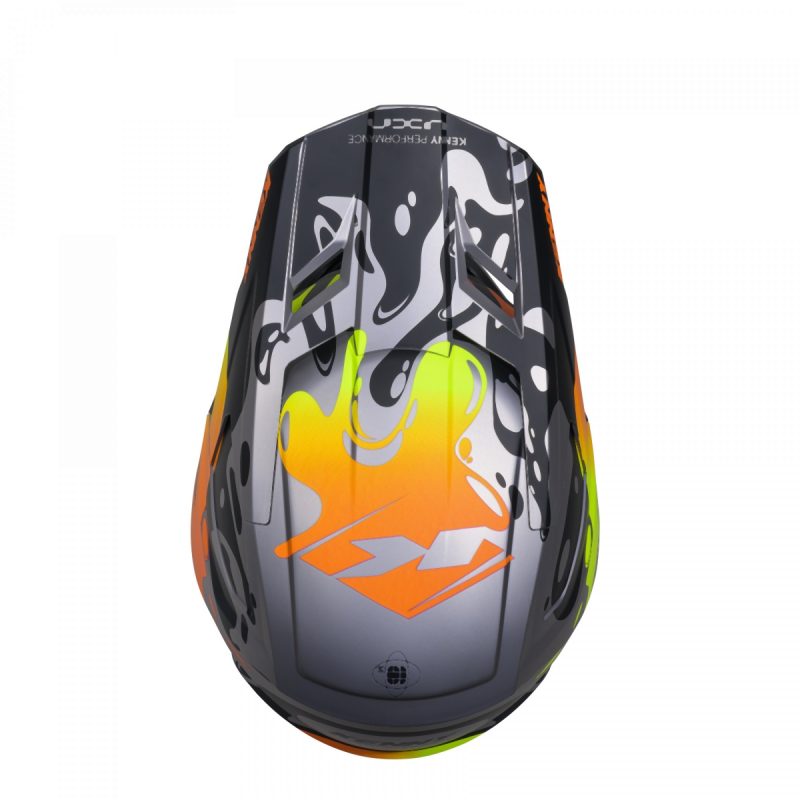 Kenny Racing MOTOCROSS/ENDURO Model Performance ERT Steel MATT Helmet - Grey/Green/Orange/Black