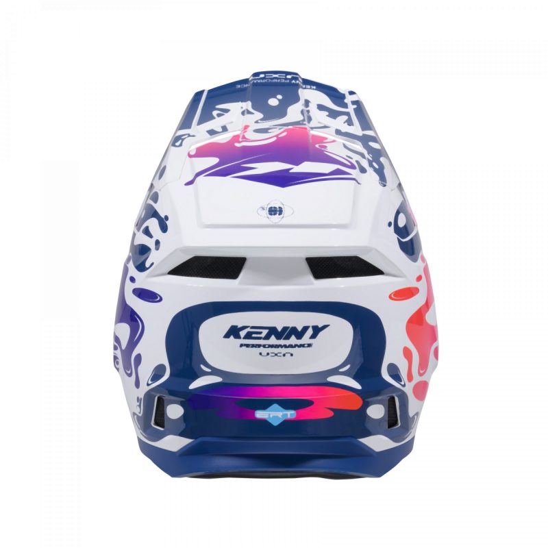 Kenny Racing MOTOCROSS/ENDURO Model Performance ERT Graphic Fluid Helmet - White/Blue/Pink