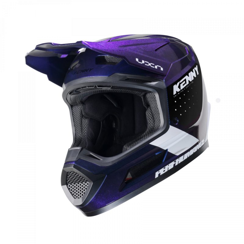 Kenny Racing MOTOCROSS/ENDURO Model Performance ERT Graphic Night Diamond Pearl Helmet - Purple/Black/White