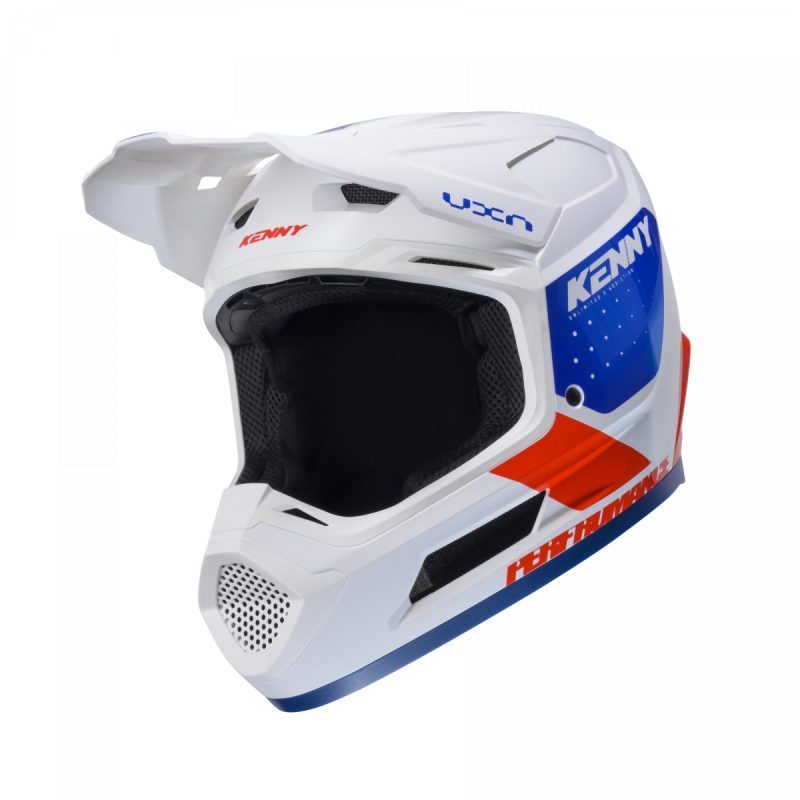 Kenny Racing MOTOCROSS/ENDURO Model Performance ERT Graphic FLAG Helmet - White/Red/Blue
