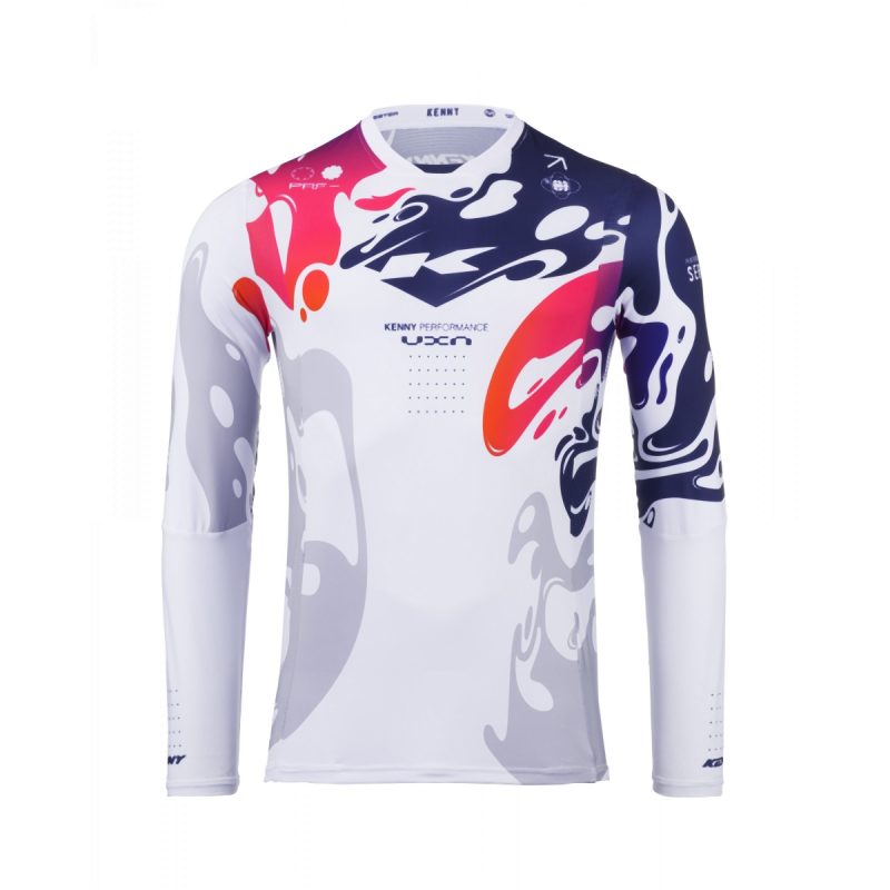 Kenny Racing Motocross JERSEY/ENDURO Model Performance Fluid - White/Grey/Red/Blue