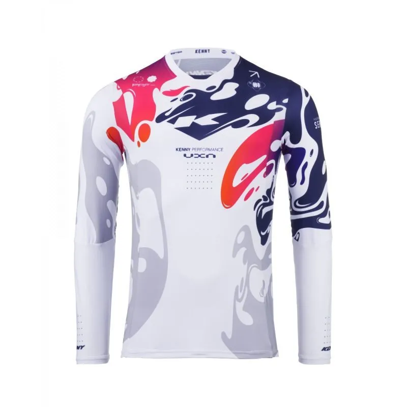 Kenny Racing Motocross JERSEY/ENDURO Model Performance Fluid - White/Grey/Red/Blue