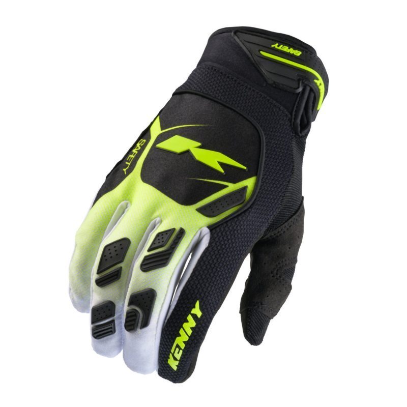 Kenny Racing MOTOCROSS/ENDURO Model Safety Gloves - Black/Fluo Yellow