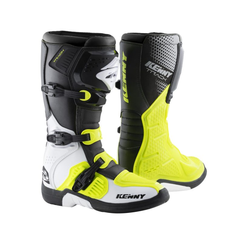 Kenny Racing MOTOCROSS/ENDURO Boots Model Track - White/Black/Fluo Yellow