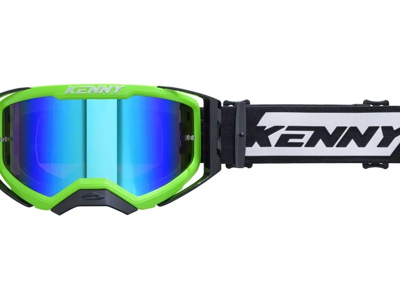 Kenny Racing Performance EVO 2 NEON Green Mirror Goggles - Fluo Zieolny/White/Black