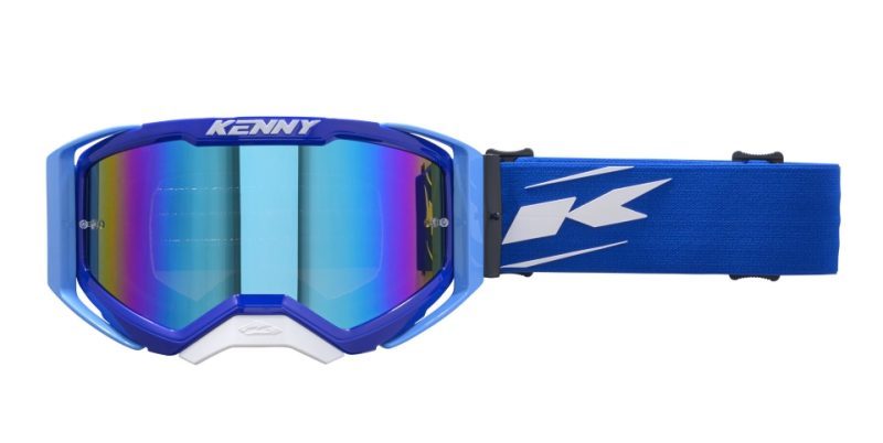 Kenny Racing Performance EVO 2 White BLUE MIRROR-MIRROR Goggles - White/Blue