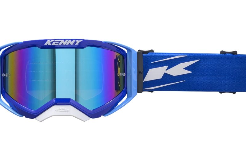 Kenny Racing Performance EVO 2 White BLUE MIRROR-MIRROR Goggles - White/Blue
