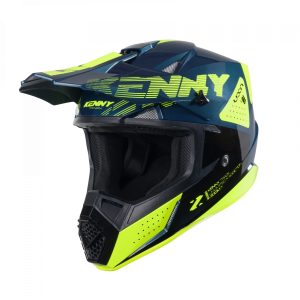 Kenny Racing MOTOCROSS/ENDURO Model Track Graphic ZOOM Petrol Helmet - Blue/Yellow