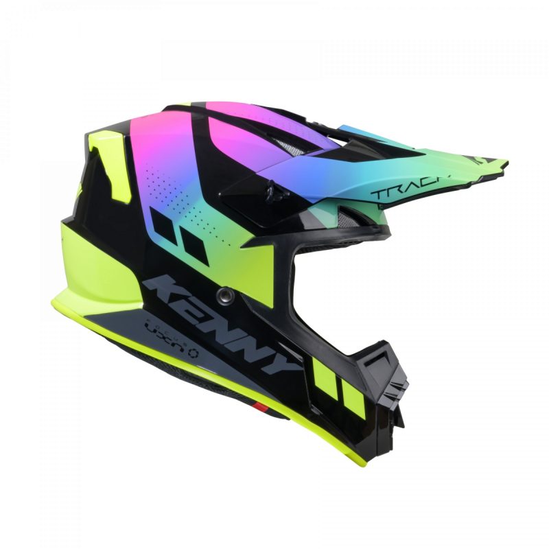 Kenny Racing MOTOCROSS/ENDURO Model Track Graphic NEON Helmet - Black/Green/Pink