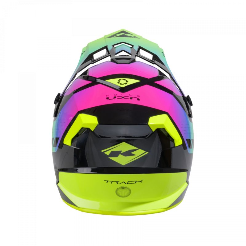 Kenny Racing MOTOCROSS/ENDURO Model Track Graphic NEON Helmet - Black/Green/Pink