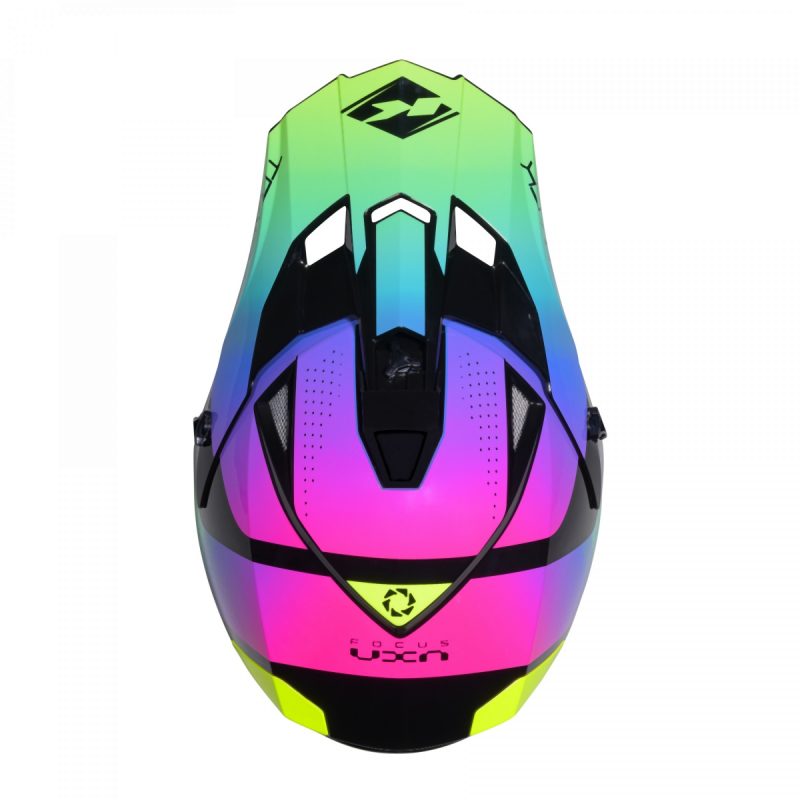Kenny Racing MOTOCROSS/ENDURO Model Track Graphic NEON Helmet - Black/Green/Pink
